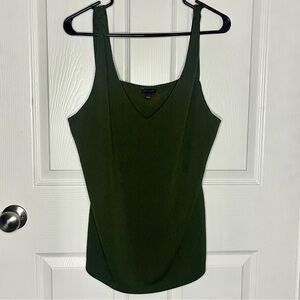 Olive Green Ann Taylor Knot Tied Tank Top